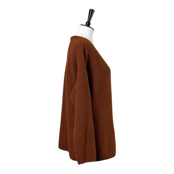 Apt. 9 Sweater V-neck Oversized Long Sleeves Soft Dark Orange Women’s Size Large - Picture 2 of 10
